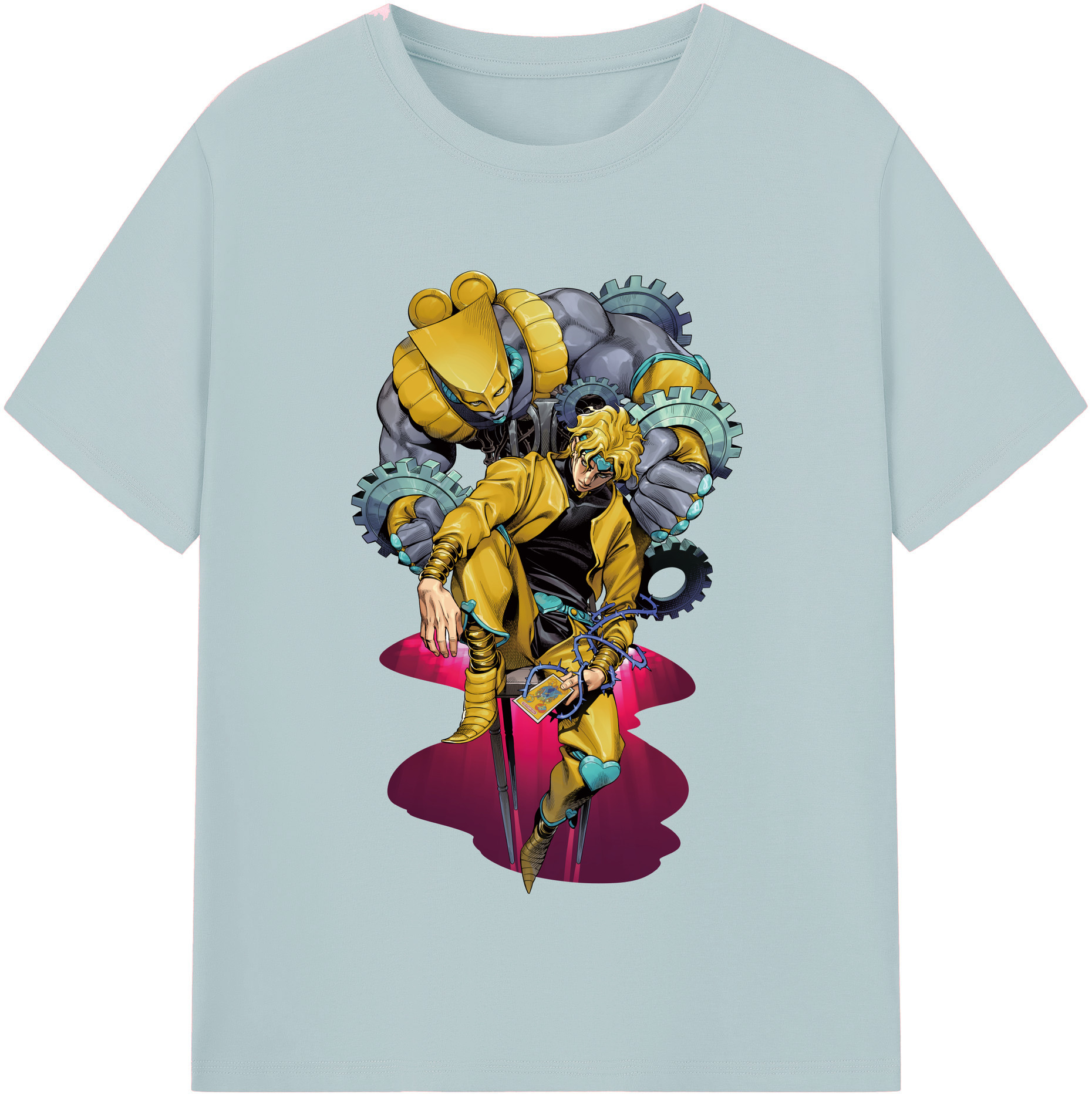 （画像用） ジョジョの奇妙な冒険 ディオ?ブランドー JoJo's Bizarre Adventure Dio Brando 綿100％半袖Tシャツ（フロントプリント）